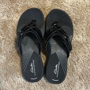 Clark Sandals - Shiny Black